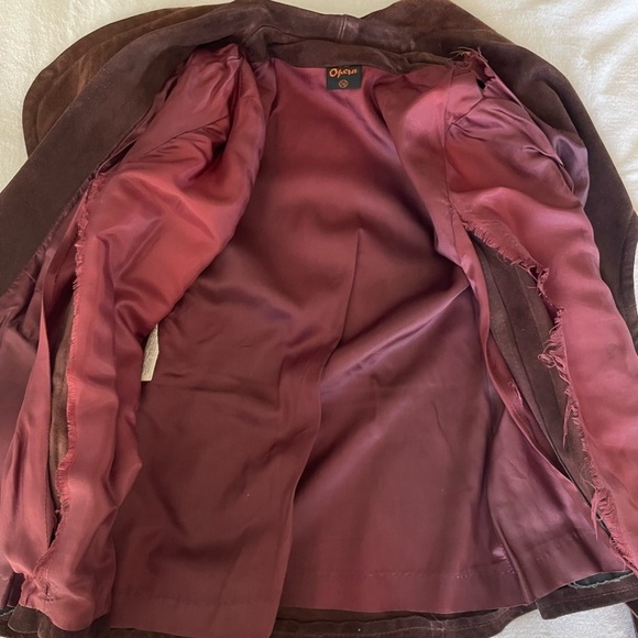 Vintage Suede Belted Jacket Size XS Brown 70s 80s Retro Western Boho - Picture 7 of 9